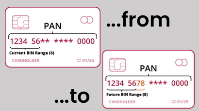 Shifting from six to eight-digit BINS